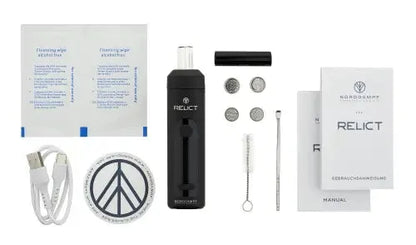 Norddampf Relict Vaporizer deep black Lieferumfang