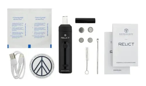 Norddampf Relict Vaporizer deep black Lieferumfang