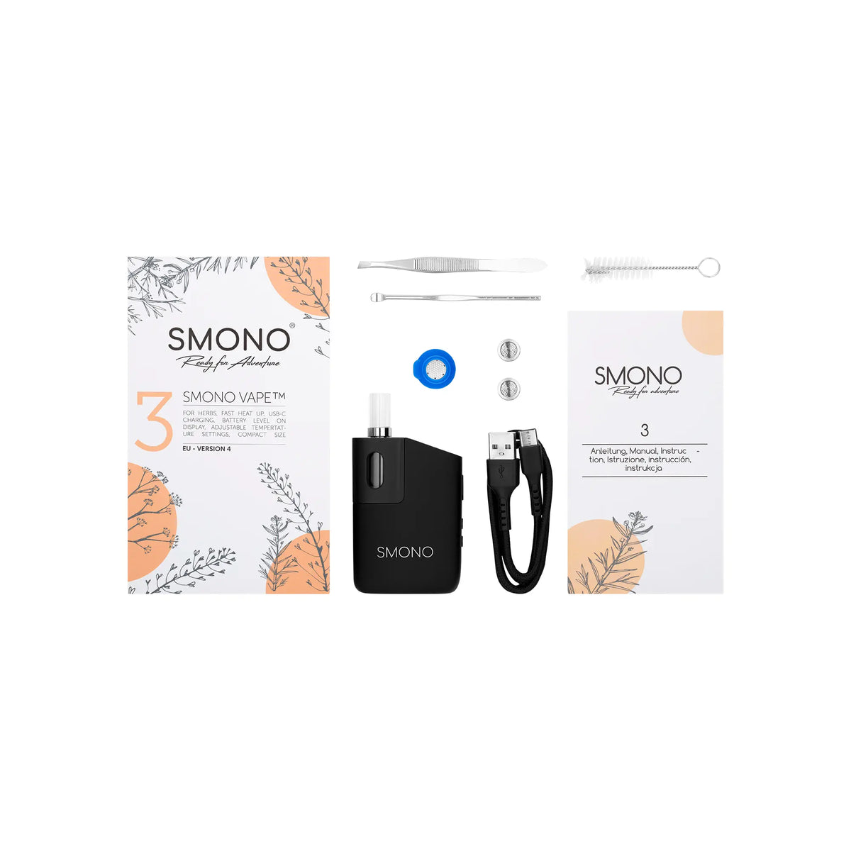 Smono 3 Kräuterverdampfer Lieferumfang